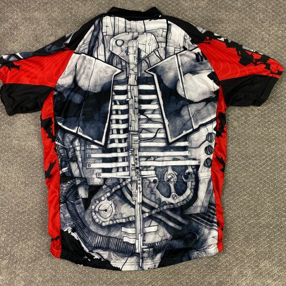 Primal Cycling Jersey Men's Mens 3XL Crankin' Stein Frankenstein Gears Half Man - Picture 2 of 9